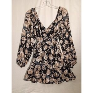 Altar'd State Fall‎ Floral Mini Wrap Dress Womens XS Whimsygoth, Y2k Vibe